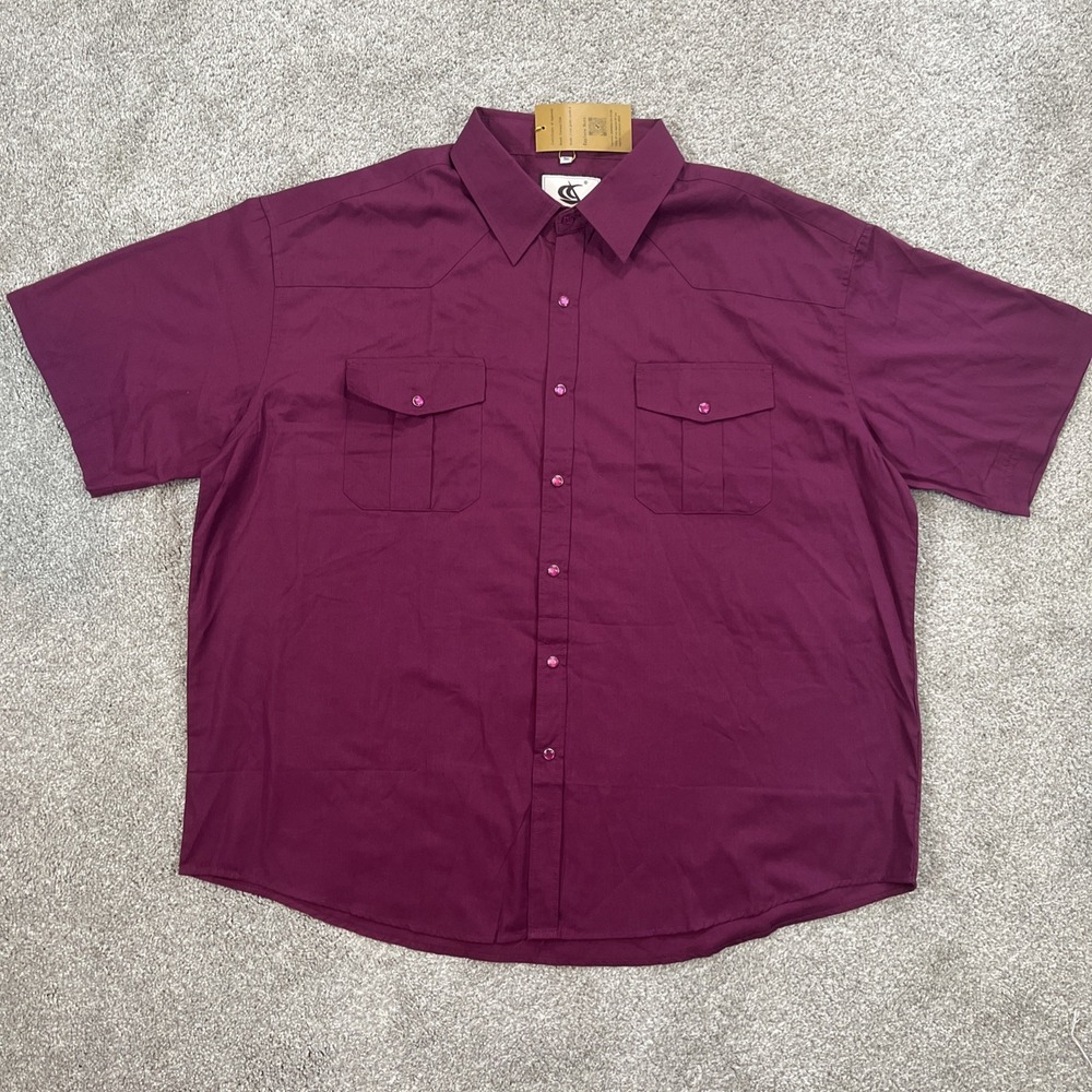 Coeval's Club Western Shirt Mens 3XL Red Pearl‎ Snap Short Sleeve Cowboy Rodeo